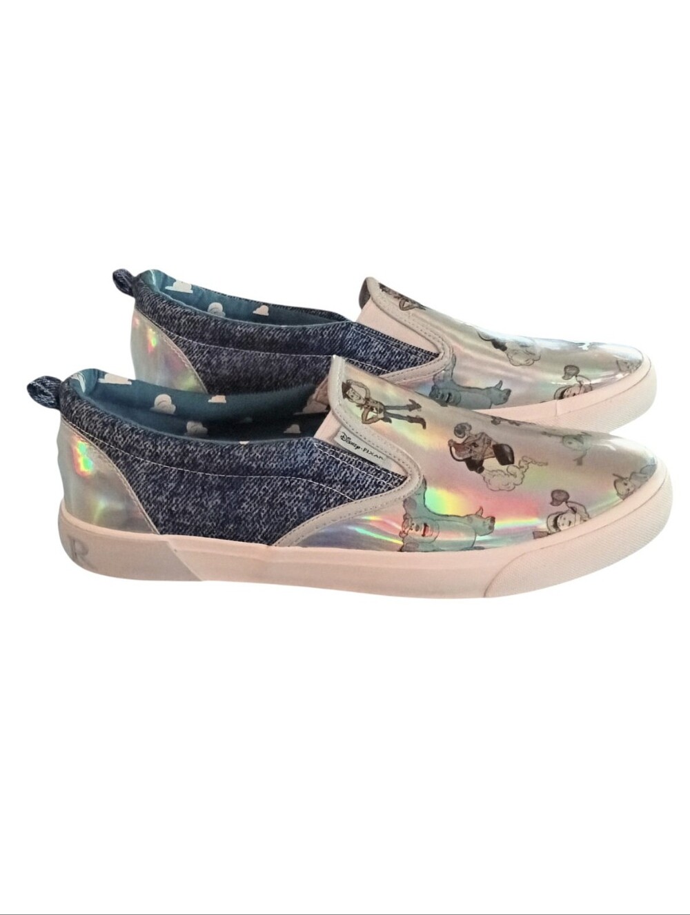 DISNEY PIXAR Womens 11 Slip-On Sneakers Shoes Group Up Toy Story Monsters Inc